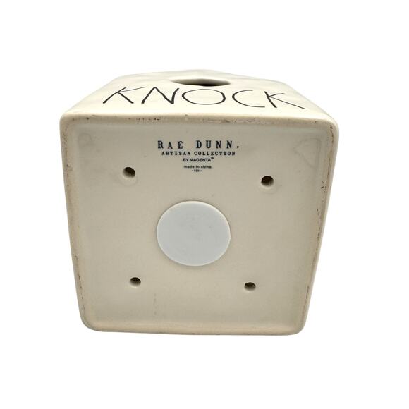 Rae Dunn KNOCK White Ceramic Square Birdhouse NEW House Decor Collectible - Picture 4 of 4